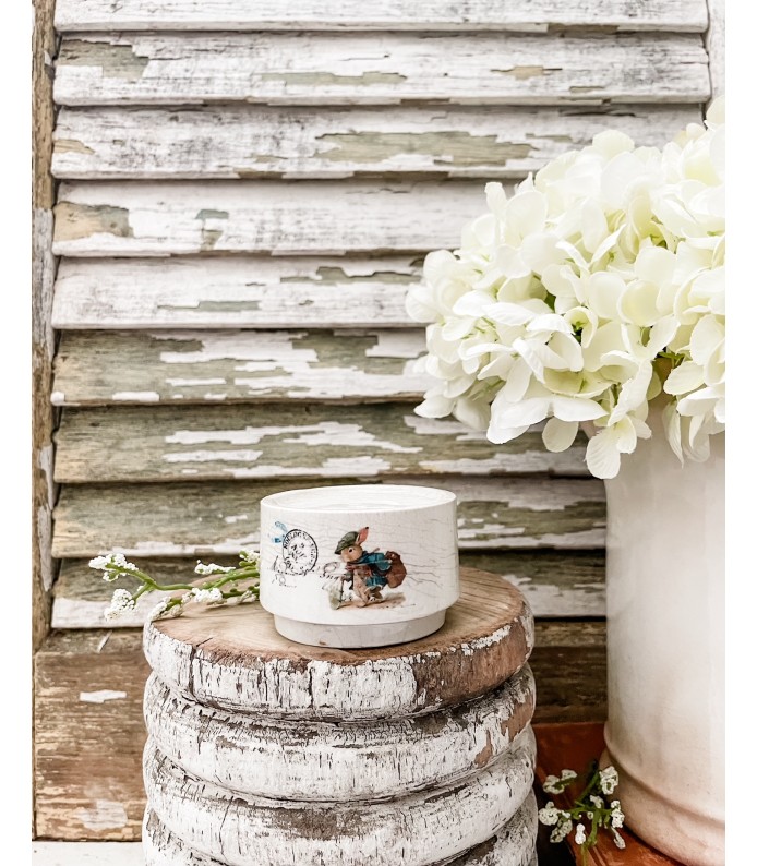 Antique Ironstone Chubby Riser w/ Postal Rabbit transfer - LTD